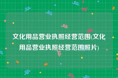 文化用品营业执照经营范围(文化用品营业执照经营范围照片)